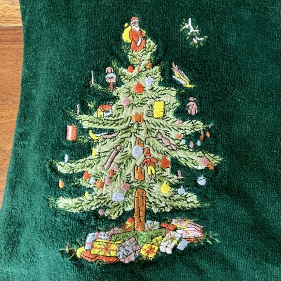 2 1978 Avanti Grand Prix Towels Spode Christmas Tree Bath & Hand Cotton Green - Picture 4 of 12